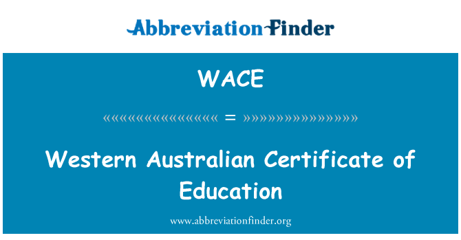 WACE: Barat Australia Sertifikat Pendidikan