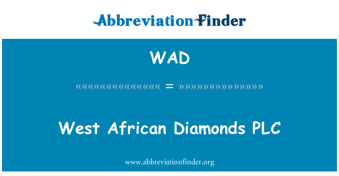 WAD: Západnej Afriky diamanty PLC