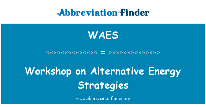WAES: Atelye sou Stratégies altènatif enèji