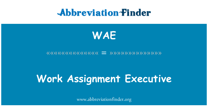 WAE: Esecutivo di assegnazione lavoro