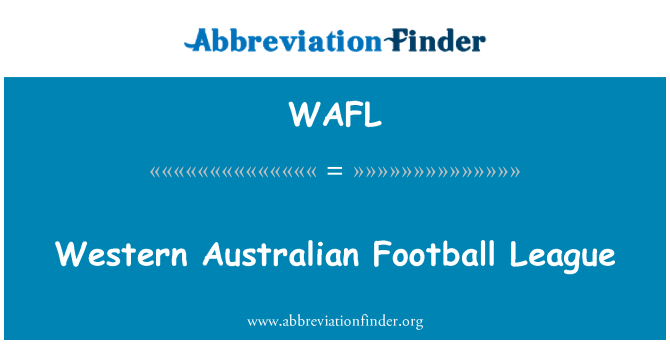 WAFL: Δυτική αυστραλιανή Football League