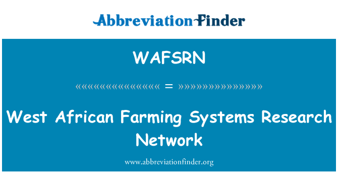 WAFSRN: West African Farming Systems Research Network