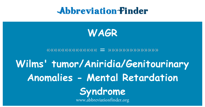 WAGR: Wilms' tumor/Aniridia/Genitourinary Anomalies - Mental Retardation Syndrome