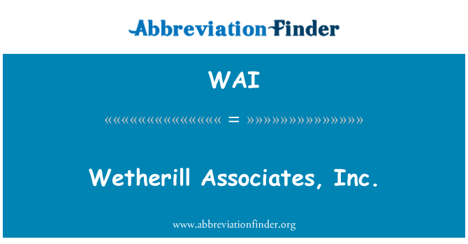 WAI: Wetherill assoċjati, Inc.
