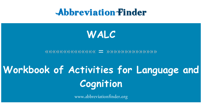 WALC: Cartella di lavoro di attività per il linguaggio e cognizione