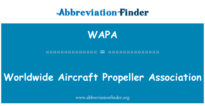 WAPA: Associazione elica aereo in tutto il mondo