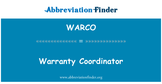 WARCO: Garantie-Koordinator