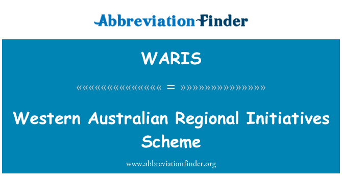 WARIS: पश्चिमी ऑस्ट्रेलियाई क्षेत्रीय पहल योजना