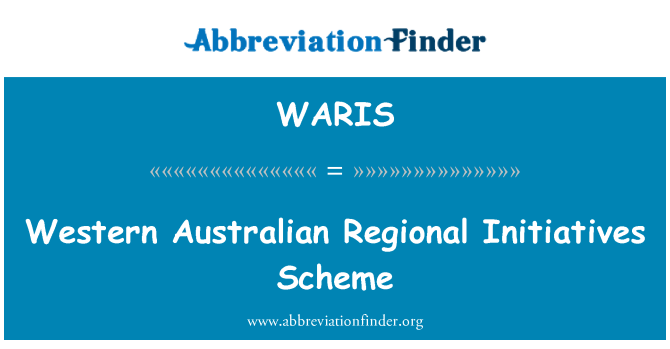 WARIS: Cynllun mentrau rhanbarthol Gorllewin Awstralia