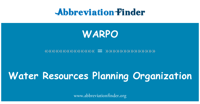 WARPO: Water Resources Planning Organization