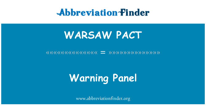 WARSAW PACT: Сигнальная панель