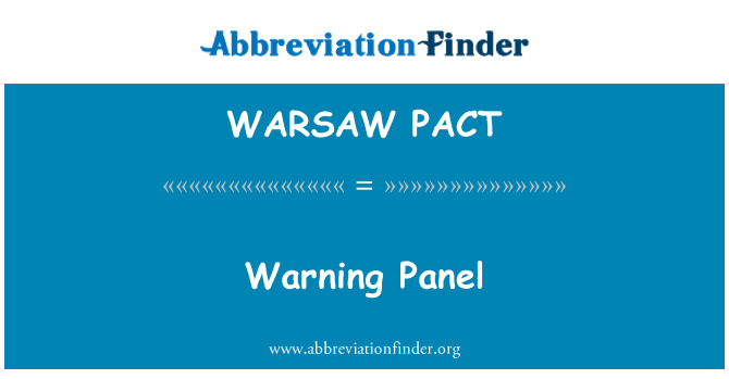 WARSAW PACT: Peringatan Panel