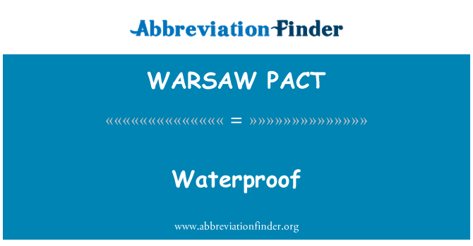 WARSAW PACT: Водоустойчива