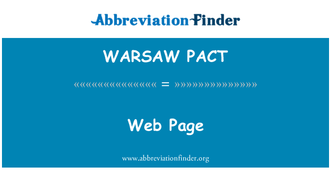 WARSAW PACT: Pagina Web