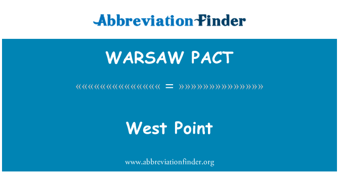WARSAW PACT: पश्चिम प्वाइंट