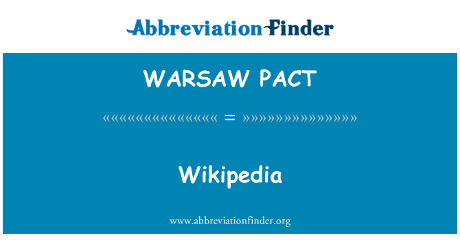 WARSAW PACT: Уикипедия