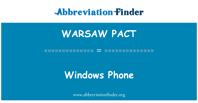 WARSAW PACT: Windows Phone