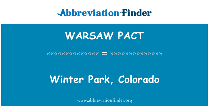 WARSAW PACT: शीतकालीन पार्क, कोलोराडो