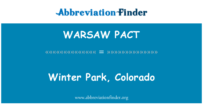 WARSAW PACT: Winter Park, Colorado