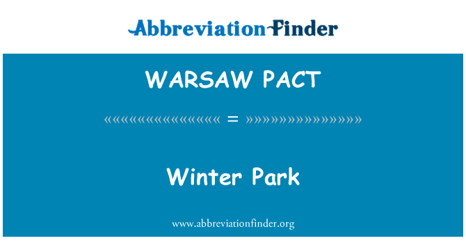 WARSAW PACT: Winter Park