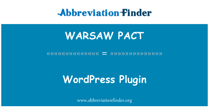 WARSAW PACT: WordPress 外掛程式