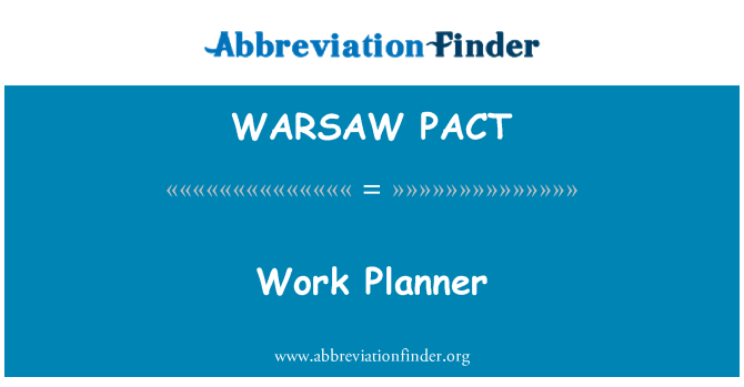 WARSAW PACT: Delo načrtovalec