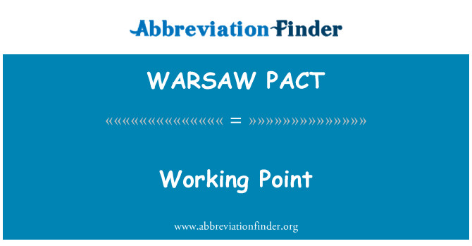 WARSAW PACT: Titik kerja