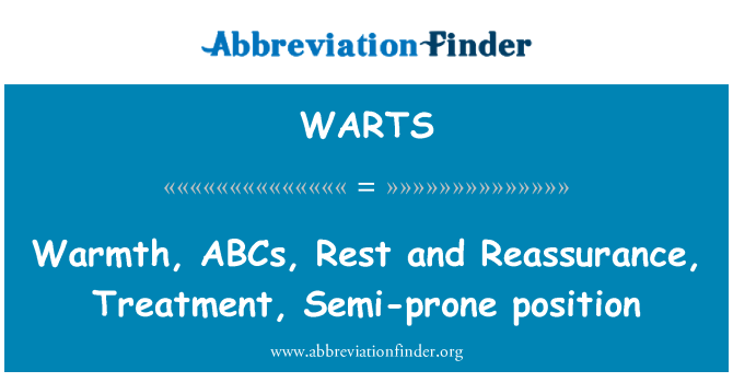 WARTS: 温暖、 Abc、 休息和安慰，治疗，半俯卧位