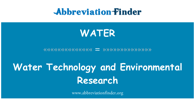 WATER: Nước công nghệ và nghiên cứu môi trường