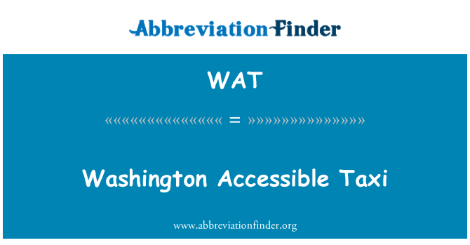 WAT: Washington Taxi Accessible