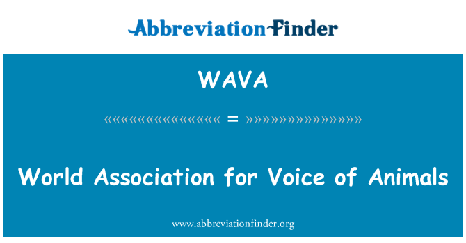 WAVA: ورلڈ ایسوسی ایشن جانوروں کی آواز
