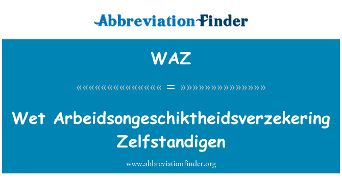 WAZ: 湿的 Arbeidsongeschiktheidsverzekering Zelfstandigen