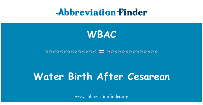 WBAC: Vody porod po císařském