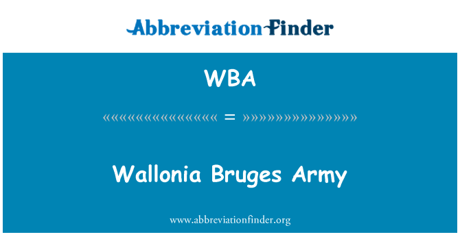 WBA: Lame Bruges Wallonie