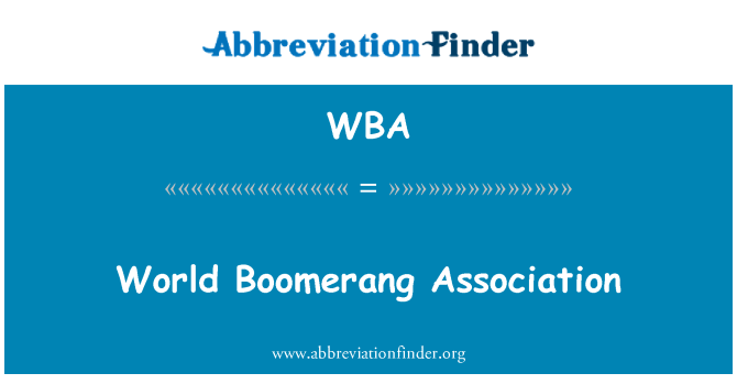WBA: World Association bumerang
