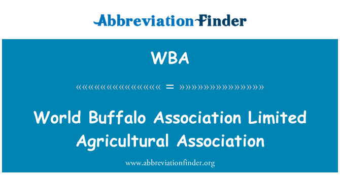 WBA: World Buffalo Association omejeno kmetijskem združenju