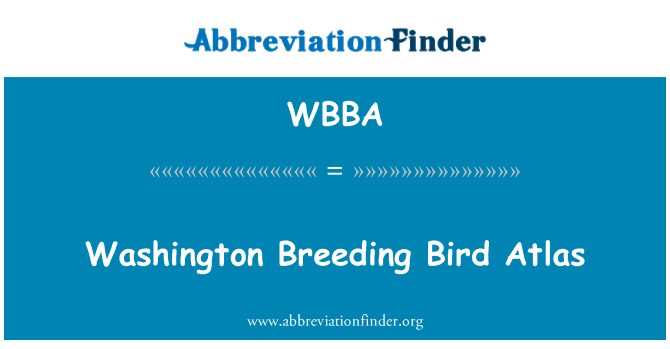 WBBA: Ουάσιγκτον πτηνών αναπαραγωγής Άτλας
