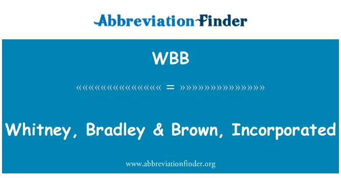 WBB: Whitney, Bradley & Brown, opgenomen