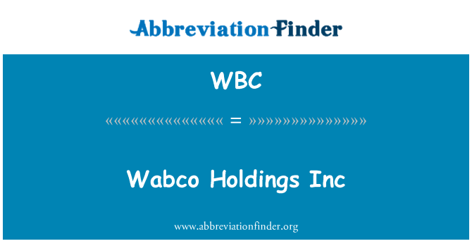 WBC: Wabco l-azjendi Inc