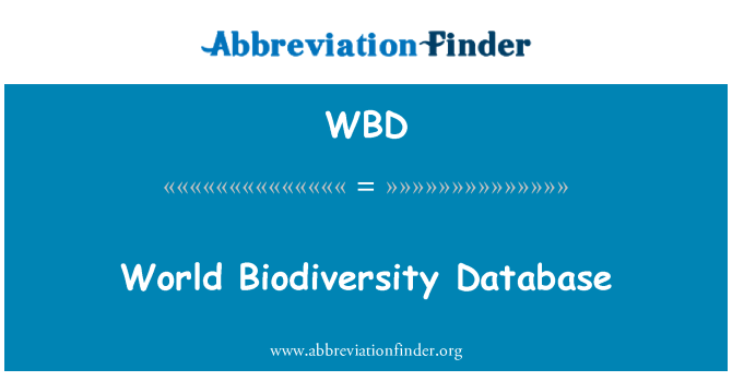 WBD: Světové biodiverzity databáze