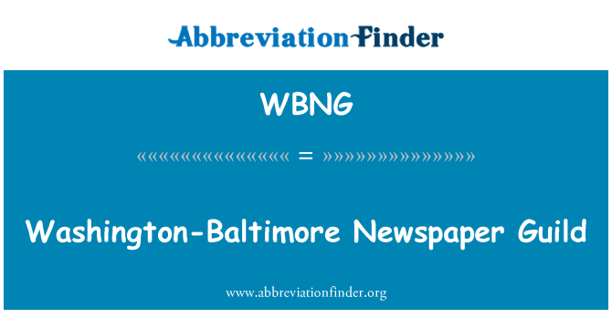 WBNG: Washington-Baltimore gazete Guild