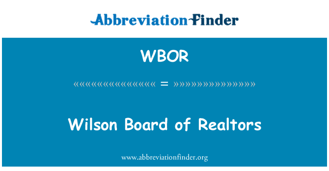 WBOR: Consiglio di Wilson di agenti immobiliari