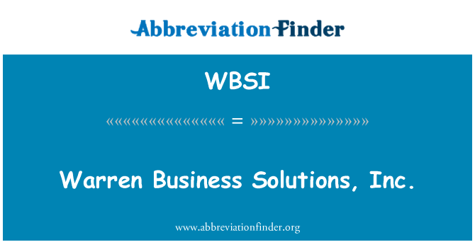 WBSI: Уорън бизнес решения, Inc