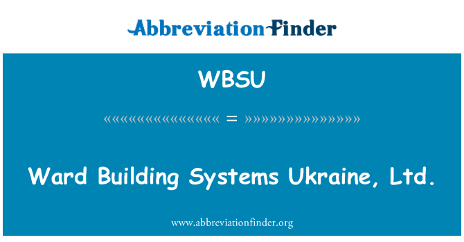 WBSU: Wad bangunan sistem Ukraine, Ltd.