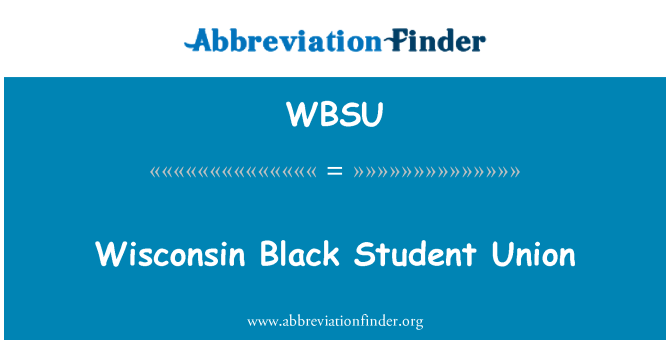 WBSU: Wisconsin Black Student Union