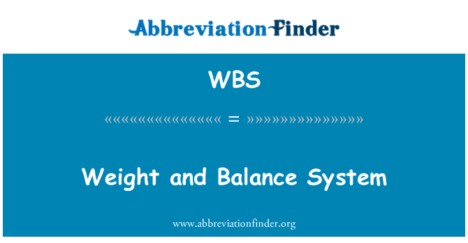 WBS: 重量和平衡系統