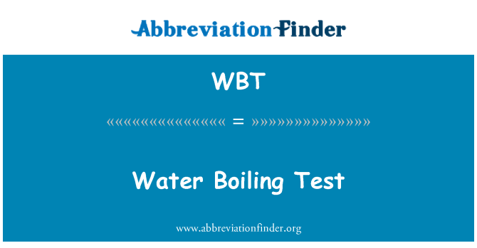 WBT: 물 끓는 테스트