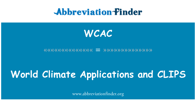 WCAC: World Climate Applications and CLIPS