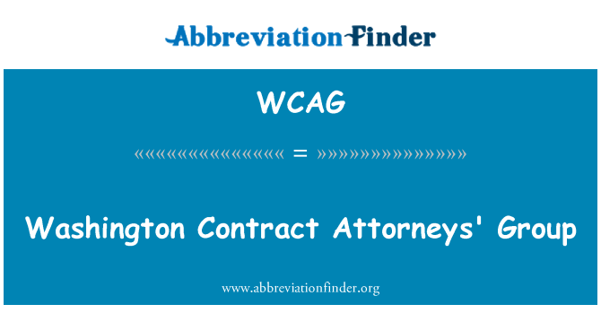 WCAG: Gruppo di Washington contratto avvocati'