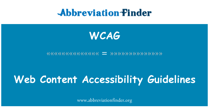 WCAG: Garis Panduan akses kandungan web